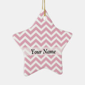 Roze en witte chevron keramisch ornament (Rechts)