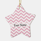 Roze en witte chevron keramisch ornament (Links)