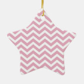Roze en witte chevron keramisch ornament (Achterkant)