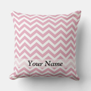 Roze en witte chevron kussen