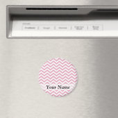 Roze en witte chevron magneet (Insitu (Vaatwasser))