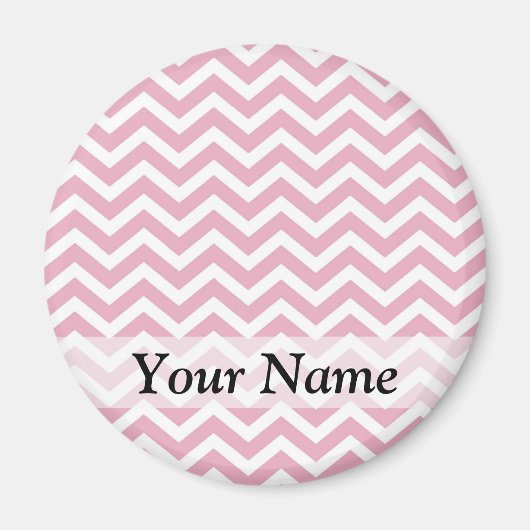 Roze en witte chevron magneet (Voorkant)