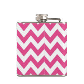 Roze en witte Chevron Monogram Flask Heupfles (Achterkant)