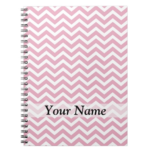 Roze en witte chevron notitieboek (Voorkant)