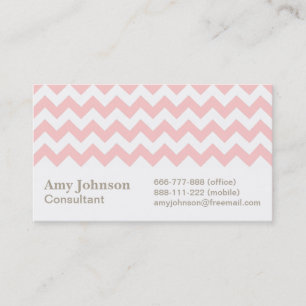 Roze en witte Chevron-patroon Visitekaartje