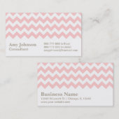 Roze en witte Chevron-patroon Visitekaartje (Voorkant / Achterkant)