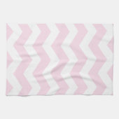 Roze en witte Chevron Pattern Theedoek (Horizontaal)