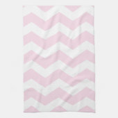 Roze en witte Chevron Pattern Theedoek (Verticaal)