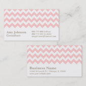 Roze en witte Chevron Pattern Visitekaartje (Voorkant / Achterkant)