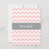 Roze en witte Chevron, prinses Baby Girl Shower Kaart (Achterkant)