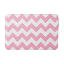 Roze en witte Chevron Print Bath Mat