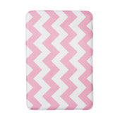 Roze en witte Chevron Print Bath Mat (Voorkant Verticaal)
