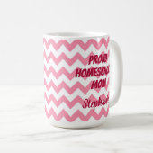 Roze en witte Chevron Proud Homeschool mama Koffiemok (Voorkant rechts)