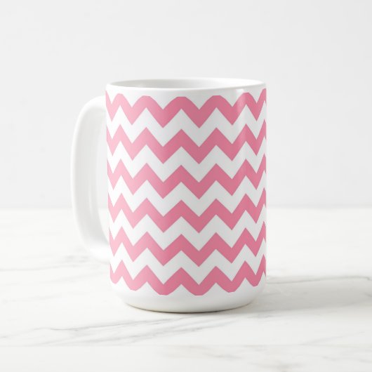 Roze en witte Chevron Proud Homeschool mama Koffiemok (Voorkant links)