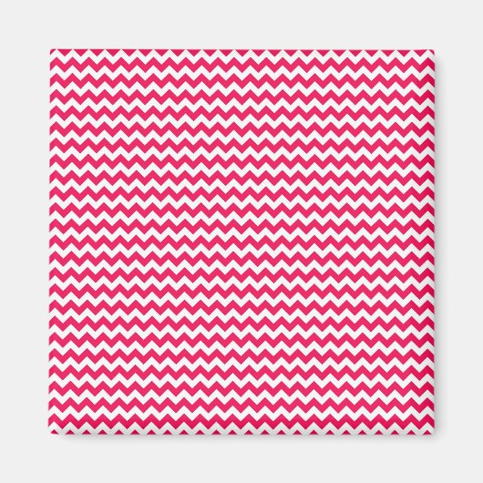 Roze en witte Chevron Stripe Magneet (Voorkant)