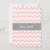 Roze en witte Chevron, Stroller, Baby Girl Shower Kaart (Achterkant)