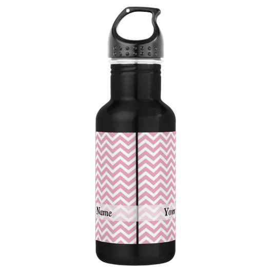 Roze en witte chevron waterfles (Voorkant)
