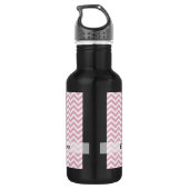 Roze en witte chevron waterfles (Achterkant)