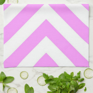 Roze en witte Chevrons Keukenhanddoek