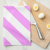 Roze en witte Chevrons Keukenhanddoek (Quarter Fold)