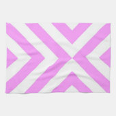 Roze en witte Chevrons Keukenhanddoek (Horizontaal)