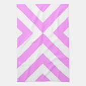 Roze en witte Chevrons Keukenhanddoek (Verticaal)