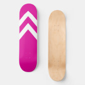 Roze en Witte Chevrons Skateboarddek Persoonlijk Skateboard (Voorkant)