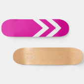 Roze en Witte Chevrons Skateboarddek Persoonlijk Skateboard (Horizontaal)