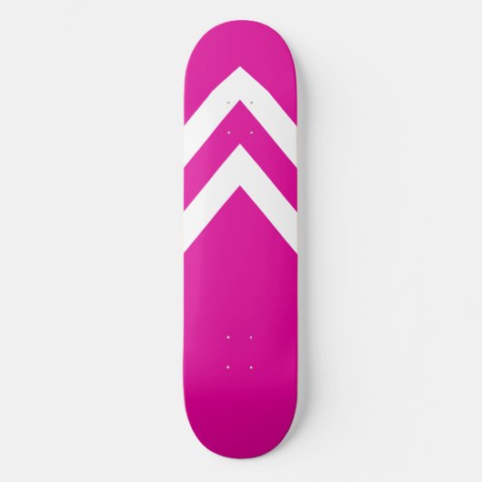 Roze en Witte Chevrons Skateboarddek Persoonlijk Skateboard (Voorkant)
