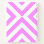 Roze en witte Chevrons Sketchbook Notitieboek (Achterkant)