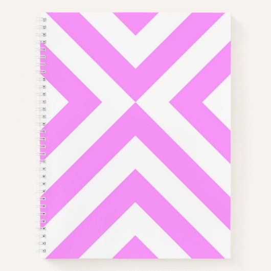 Roze en witte Chevrons Sketchbook Notitieboek (Voorkant)
