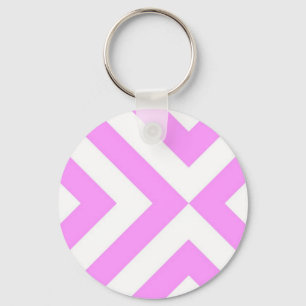Roze en witte Chevrons Sleutelhanger