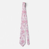 Roze en witte chinoiserie bloemmotief stropdas (Voorkant)