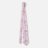 Roze en witte chinoiserie bloemmotief stropdas (Achterkant)