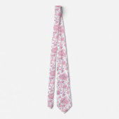 Roze en witte Chinoiserie Floral Stropdas (Achterkant)