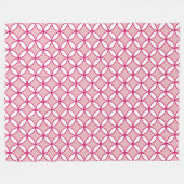 Roze en witte cirkelbladen, patroon van diamanten fleece deken (Voorkant (Horizontaal))