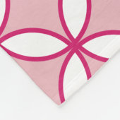 Roze en witte cirkelbladen, patroon van diamanten fleece deken (Hoek)