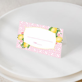  roze en witte citroenen Baby shower voor meisje Plaatskaartje