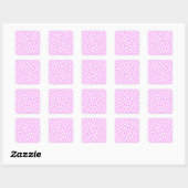 Roze en Witte Controles Gecontroleerd grafisch pat Vierkante Sticker (Vel)