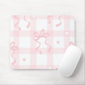 Roze en Witte Coquette Themagemuisdeksel Muismat (Met muis)