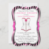 Roze en witte corset op Zebra Print Lingerie Showe Kaart (Voorkant)