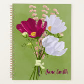 Roze en Witte Cosmos Boeket Planner (Voorkant)