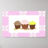 Roze en witte cupcake-ontwerp poster (Voorkant)