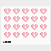 Roze en witte cupido tennisser met racket hart sticker (Vel)