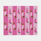 Roze en witte dachshund, geblazen beddengoed fleece deken (Voorkant (Horizontaal))