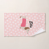 Roze en Witte Dachshund Handdoek Cadeau (Handdoek)