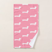 Roze en witte dachshund-meisjes Bathroom Bad Handdoek (Handdoek)