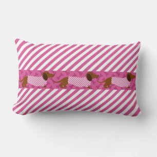 Roze en witte dachshund Reverse Sides Pillow Kussen