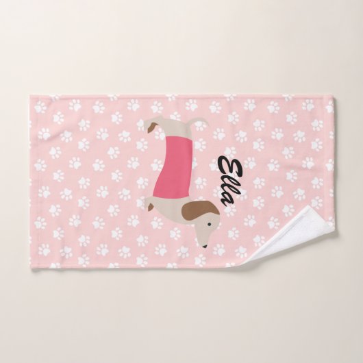 Roze en Witte Dachshund Towel Gift Handdoek (Handdoek)