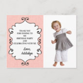 Roze en Witte Dag Dank je Briefkaart (Voorkant)